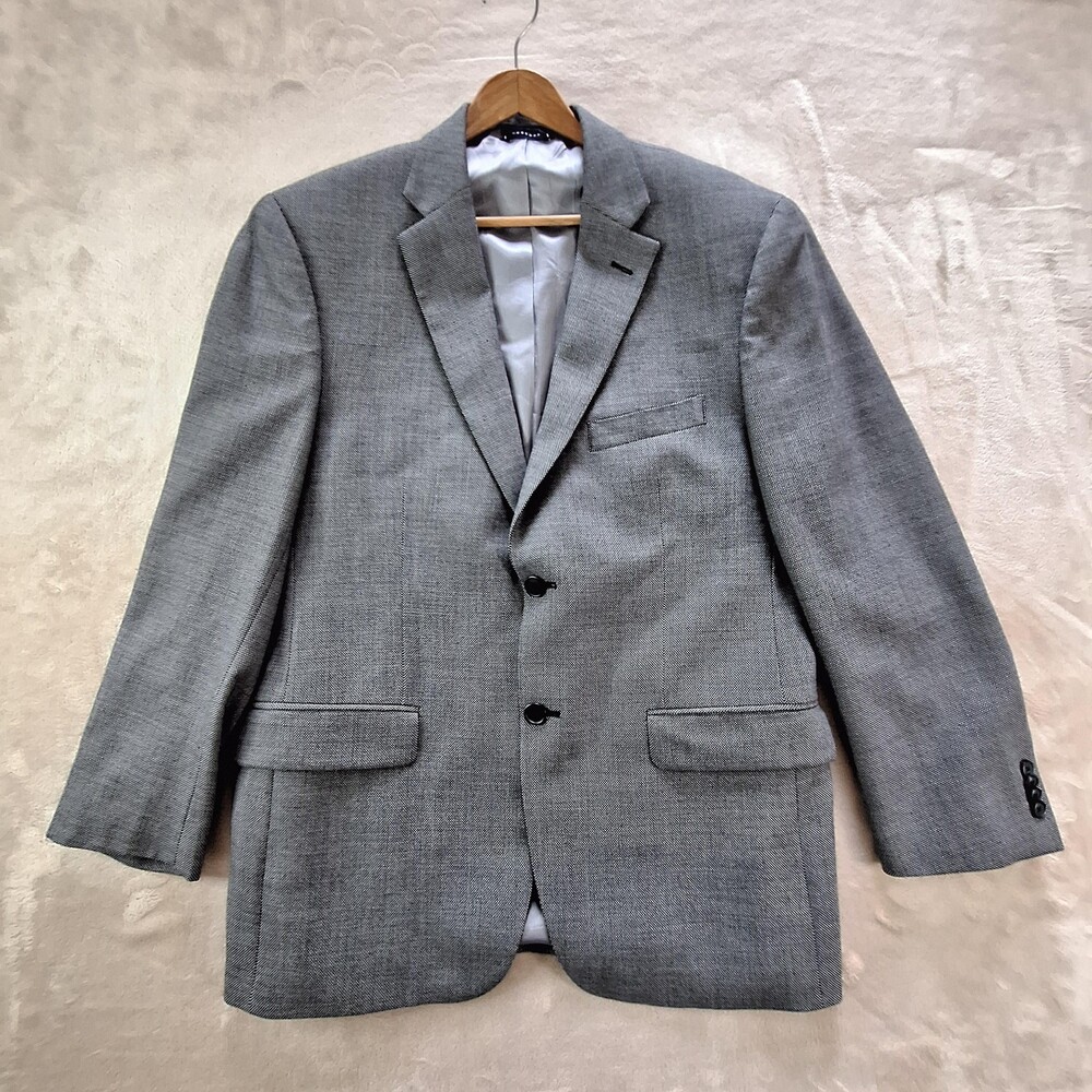 Tommy Hilfiger Blazer Mens Small Gray 100% Wool Two Button Sport Coat Classic